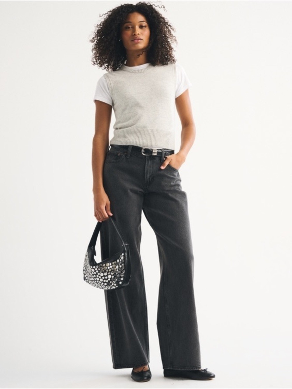 Abercrombie & Fitch Curve Love Low Rise Ultra Loose Wide Leg Jeans